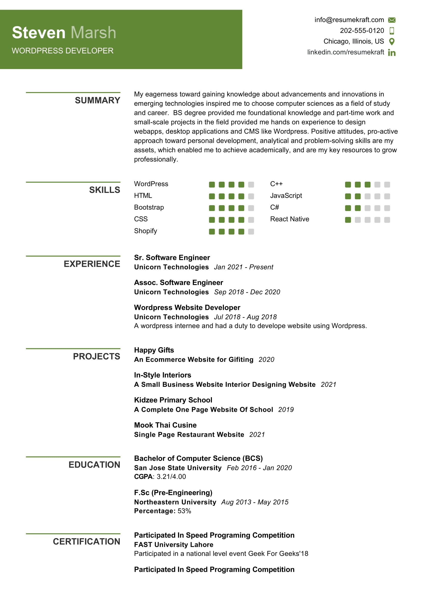 Detail Template Cv Wordpress Nomer 25