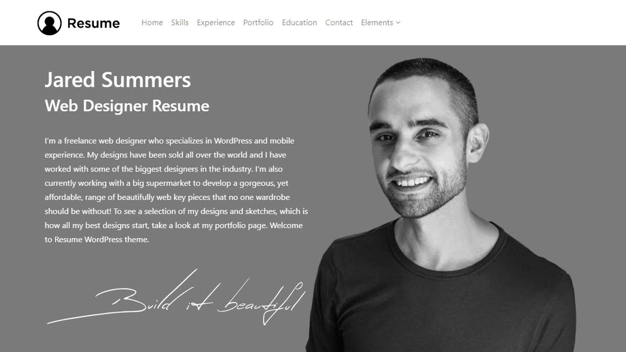 Detail Template Cv Wordpress Nomer 29