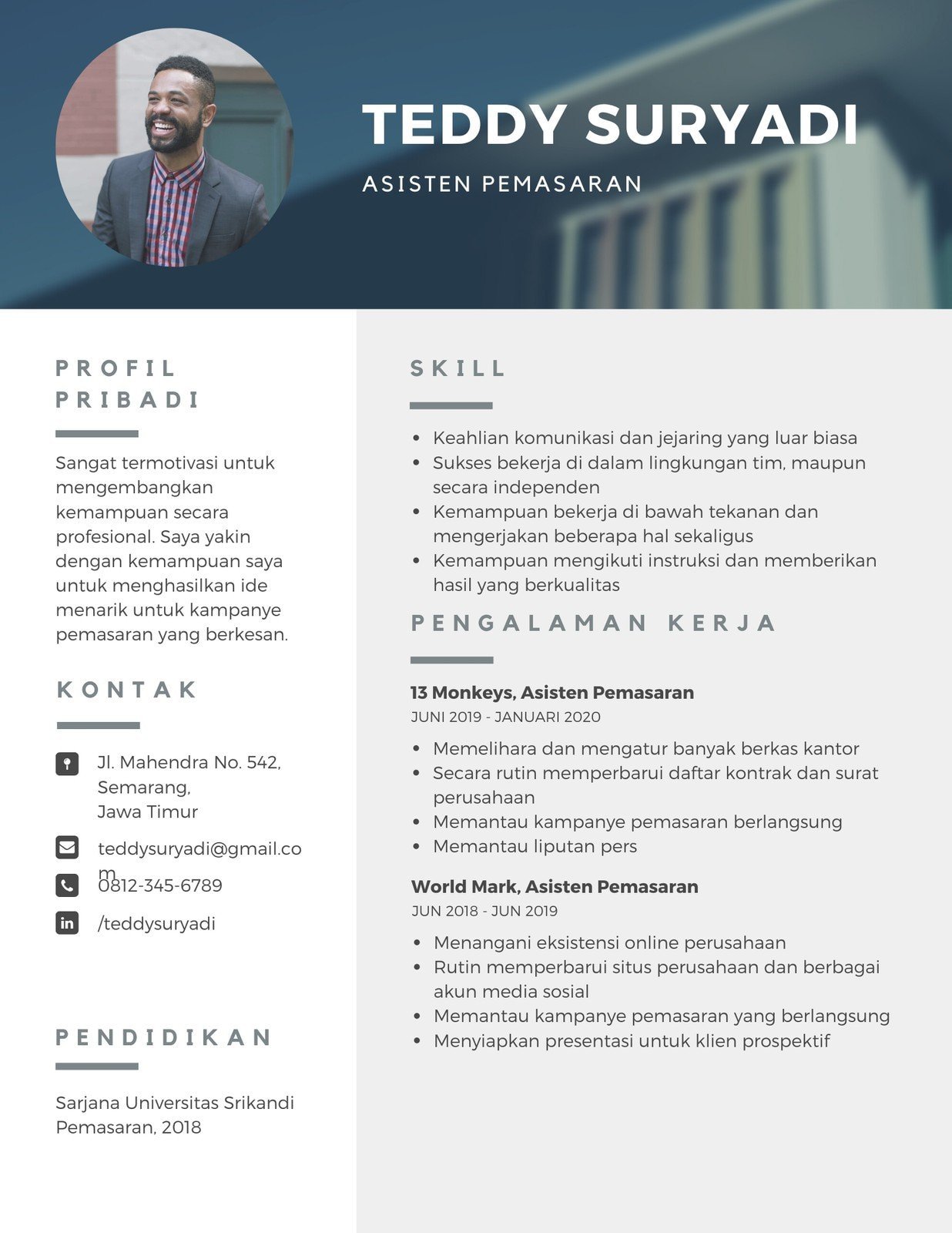 Detail Template Cv Yang Menarik Nomer 25
