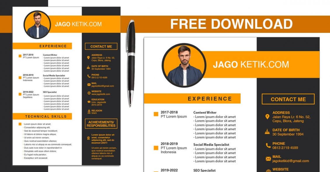 Detail Template Cv Yang Menarik Nomer 28
