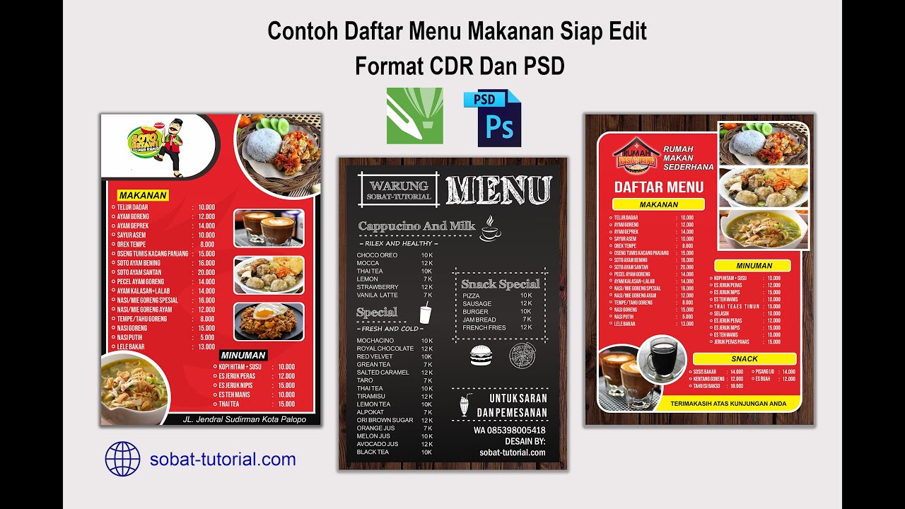 Detail Template Daftar Menu Nomer 4