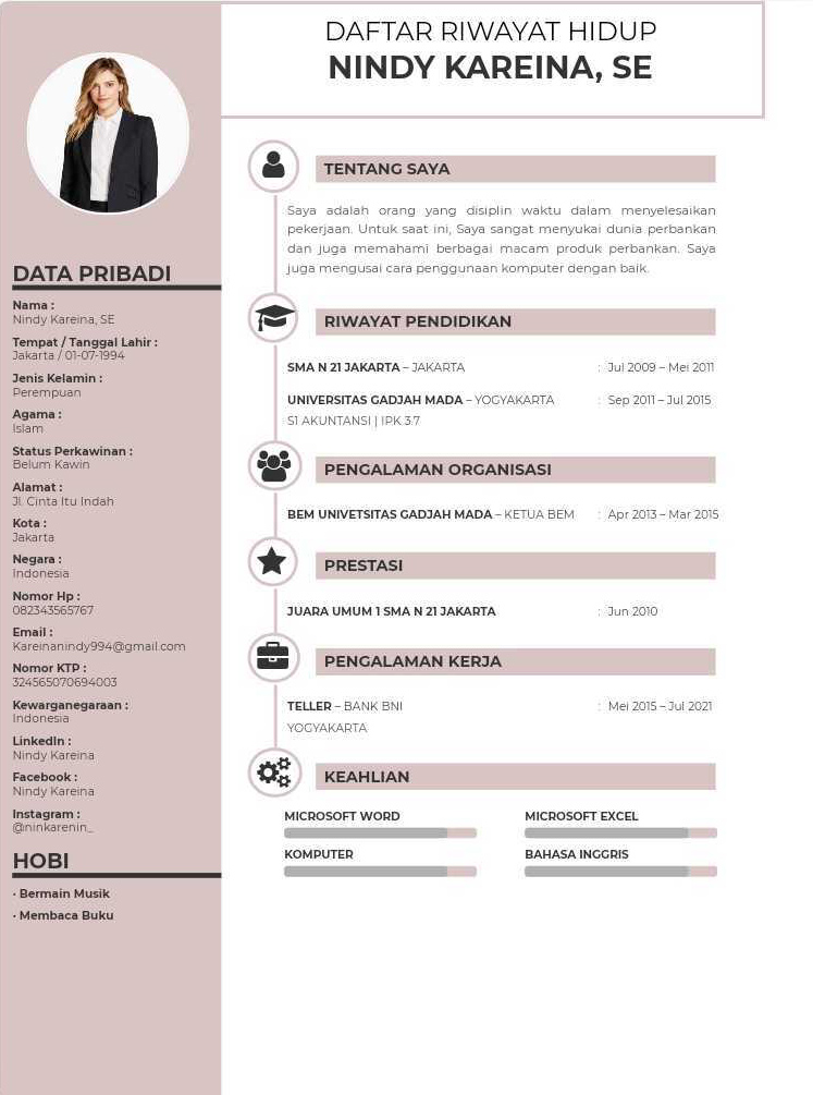 Detail Template Daftar Riwayat Hidup Nomer 38