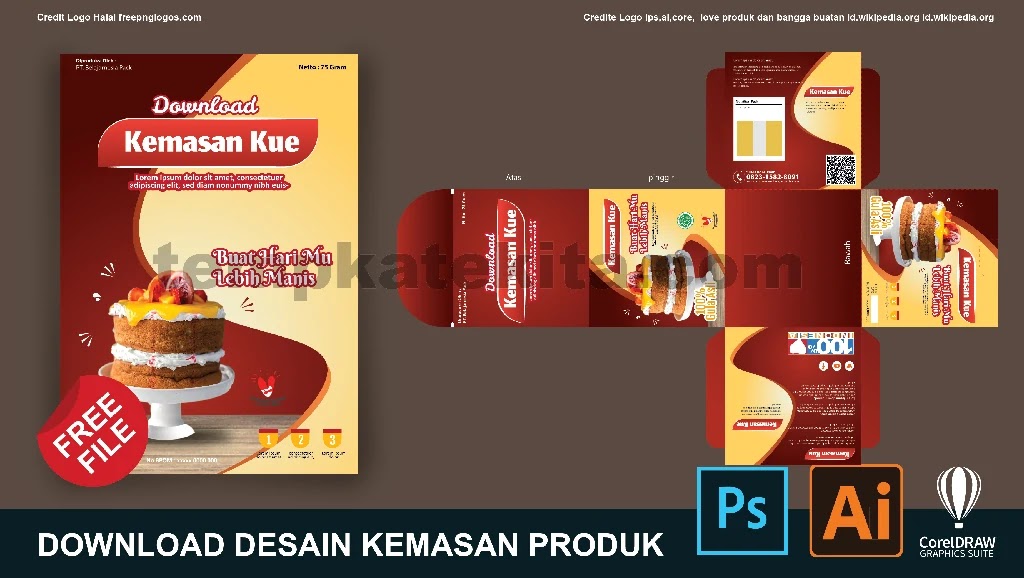 Detail Template Desain Kemasan Makanan Cdr Nomer 5