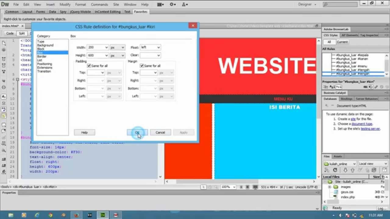 Detail Template Dreamweaver Html Nomer 37