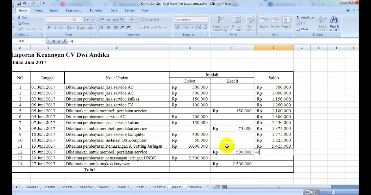 Detail Template Excel Laporan Keuangan Nomer 31
