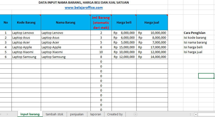 Detail Template Excel Stok Barang Nomer 12