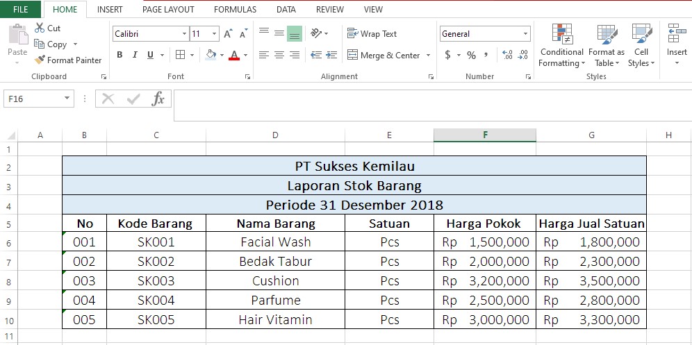 Detail Template Excel Stok Barang Nomer 14