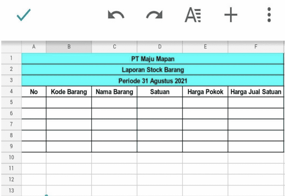 Detail Template Excel Stok Barang Nomer 16