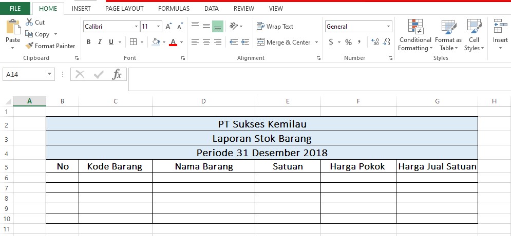 Detail Template Excel Stok Barang Nomer 17