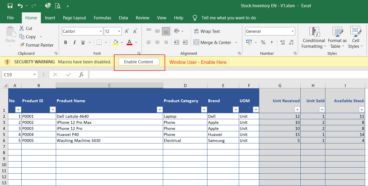 Detail Template Excel Stok Barang Nomer 33