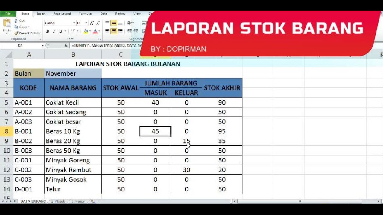 Detail Template Excel Stok Barang Nomer 6