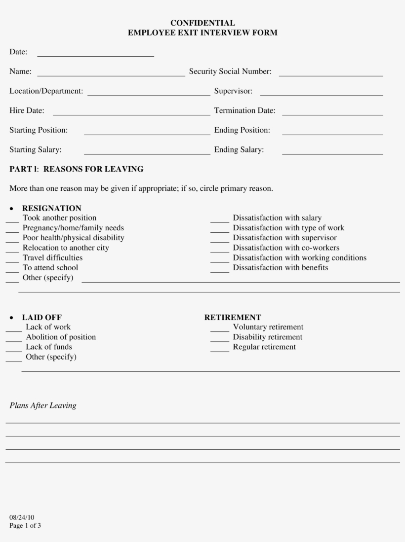 Detail Template Exit Interview Form Nomer 25