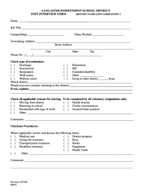 Detail Template Exit Interview Form Nomer 33