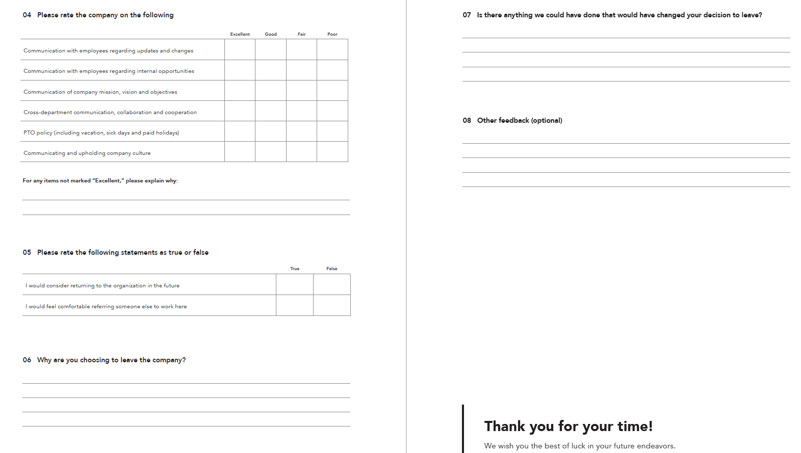 Detail Template Exit Interview Form Nomer 37