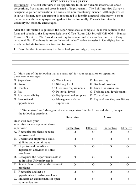 Detail Template Exit Interview Form Nomer 49