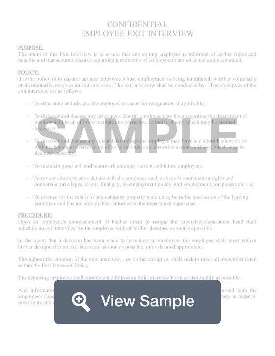 Detail Template Exit Interview Form Nomer 55