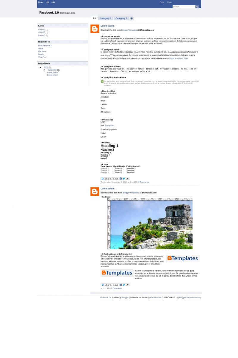 Detail Template Facebook Blogger Nomer 3