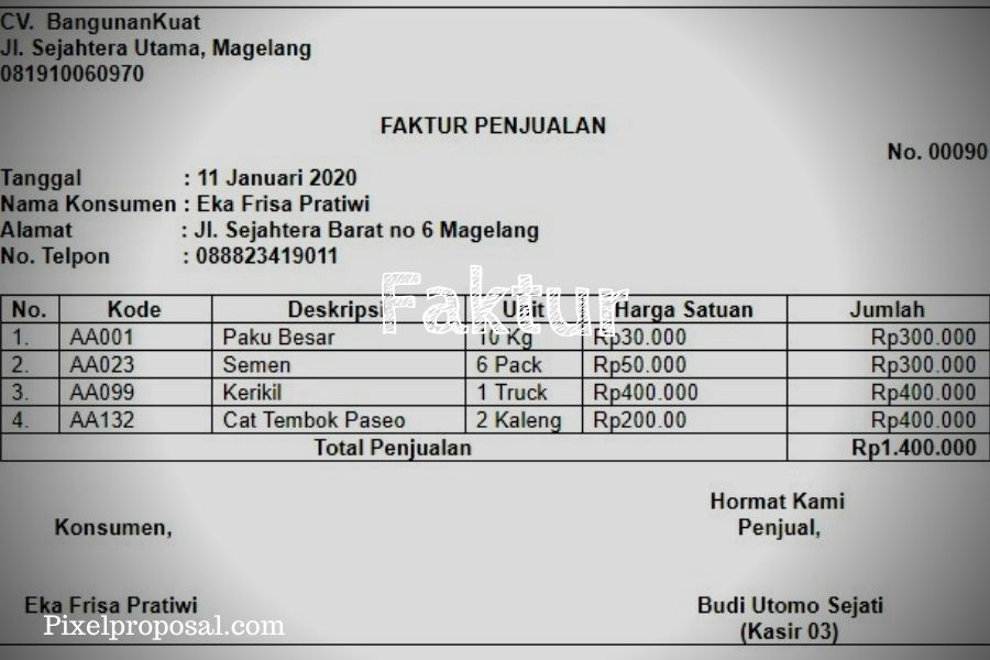 Detail Template Faktur Penjualan Nomer 15