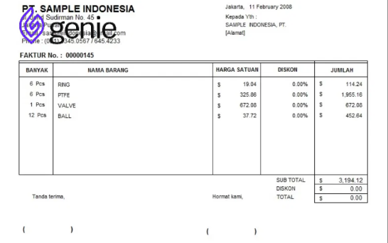 Detail Template Faktur Penjualan Nomer 23