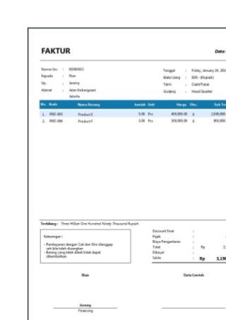 Detail Template Faktur Penjualan Nomer 25