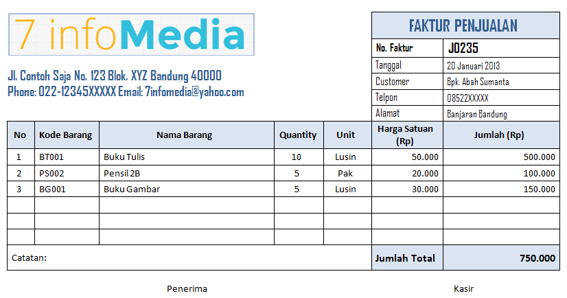 Detail Template Faktur Penjualan Nomer 29