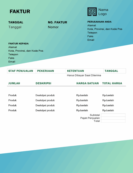 Detail Template Faktur Penjualan Nomer 35