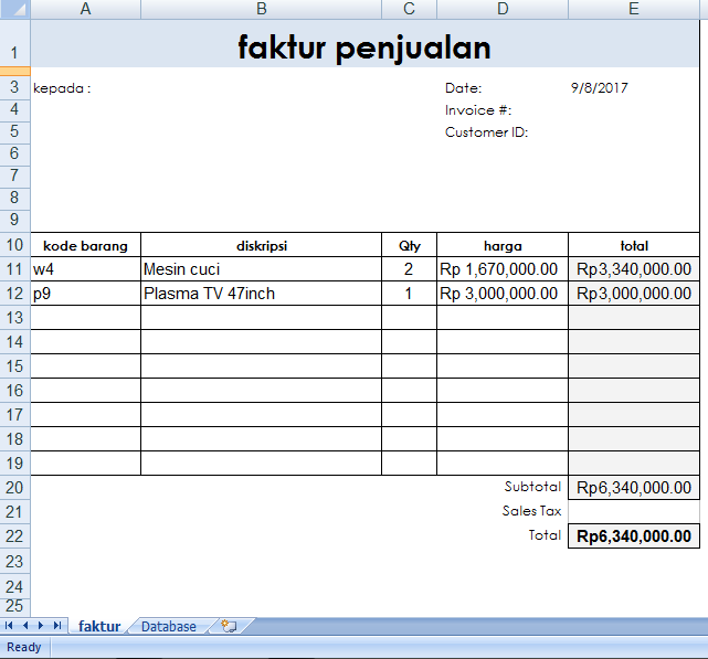 Detail Template Faktur Penjualan Nomer 40