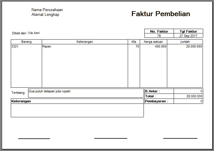 Detail Template Faktur Penjualan Nomer 41