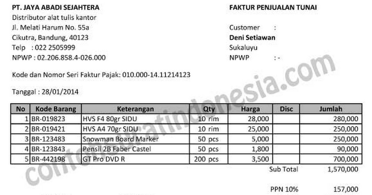 Detail Template Faktur Penjualan Nomer 43