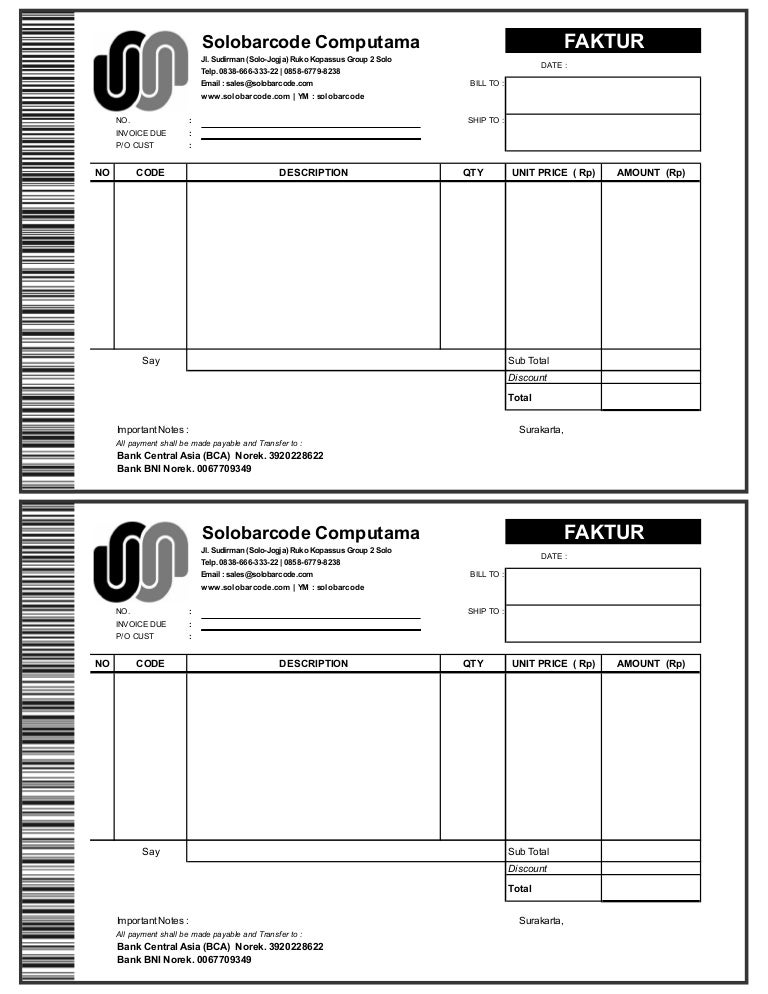 Detail Template Faktur Penjualan Nomer 49