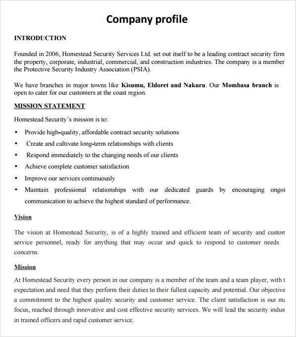 Detail Template For Company Profile In Word Nomer 36