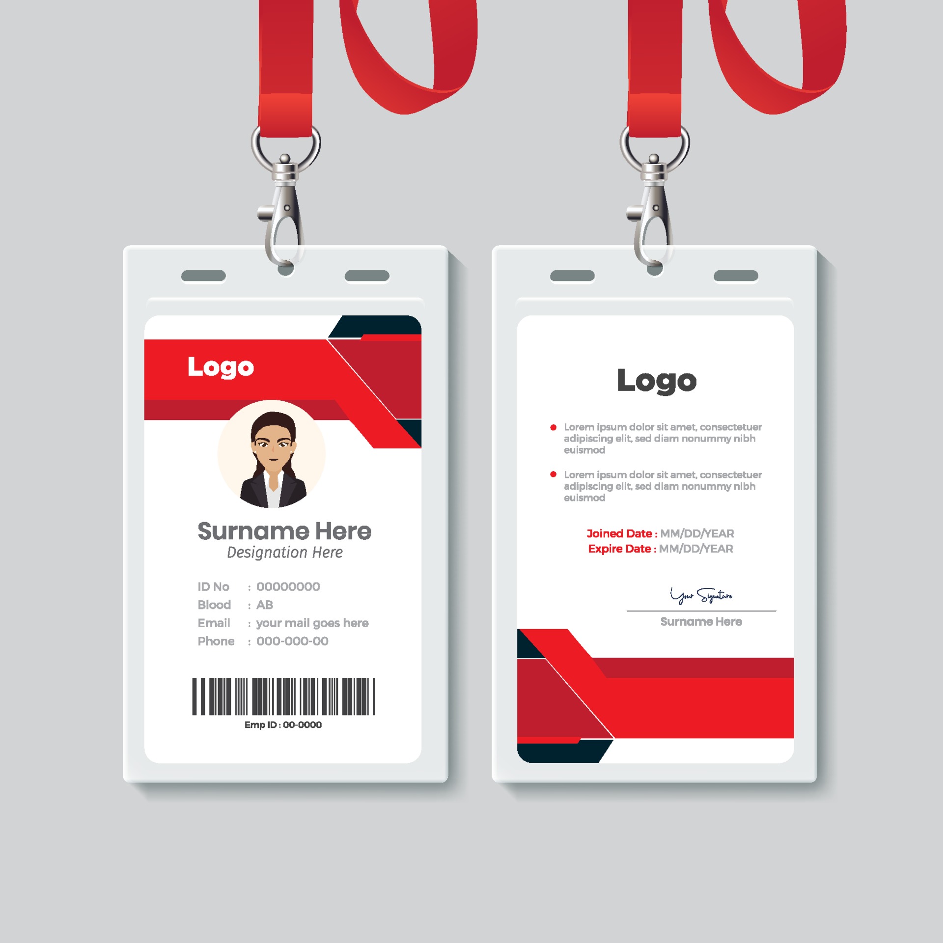 Detail Template For Id Card Design Nomer 9