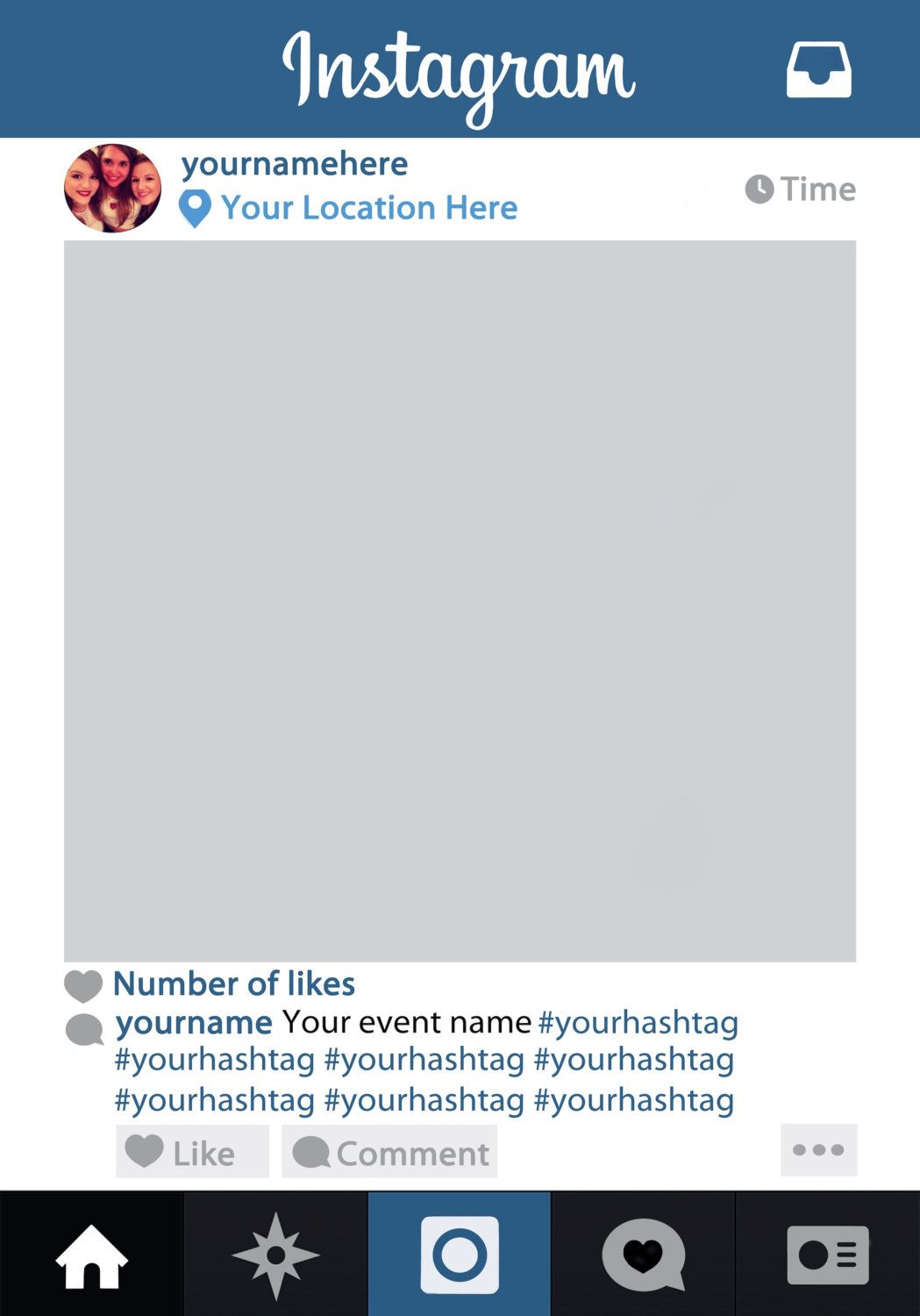 Detail Template Frame Instagram Nomer 56