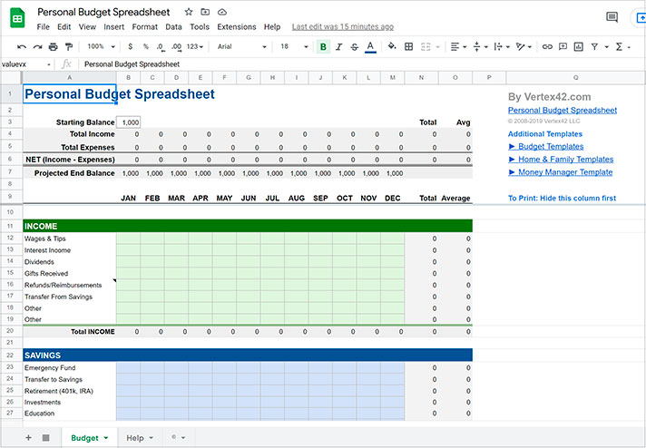 Detail Template Google Sheet Budget Nomer 21