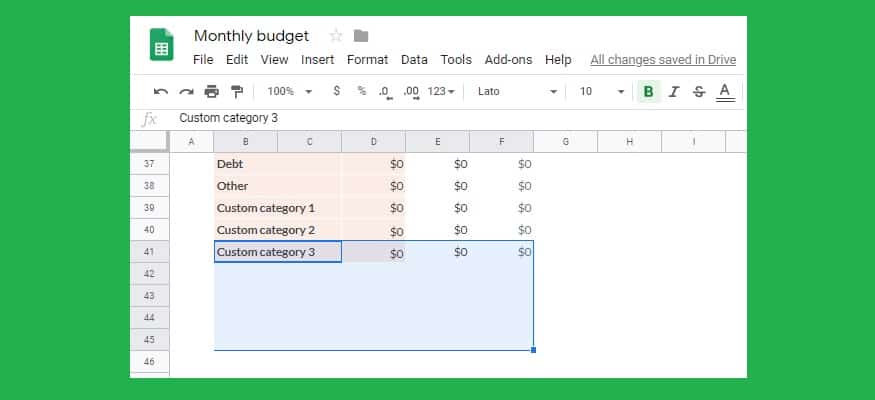 Detail Template Google Sheet Budget Nomer 10