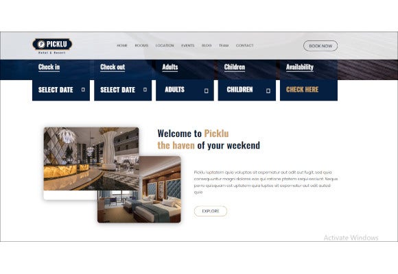 Detail Template Hotel Bootstrap 4 Nomer 2