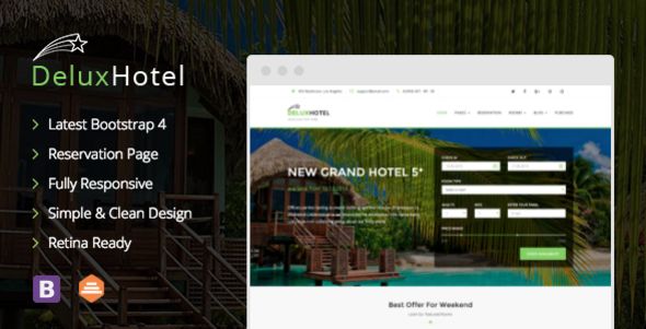 Detail Template Hotel Bootstrap 4 Nomer 11