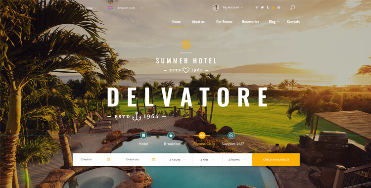 Detail Template Hotel Bootstrap 4 Nomer 15