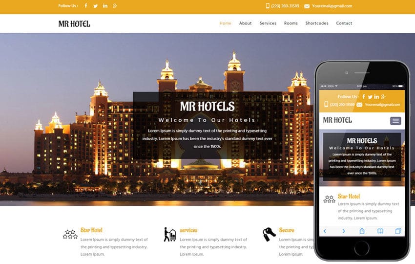 Detail Template Hotel Bootstrap 4 Nomer 21
