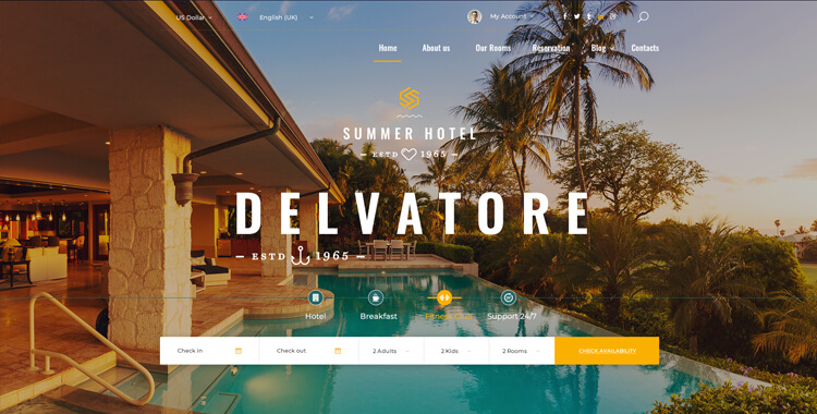 Detail Template Hotel Bootstrap 4 Nomer 23
