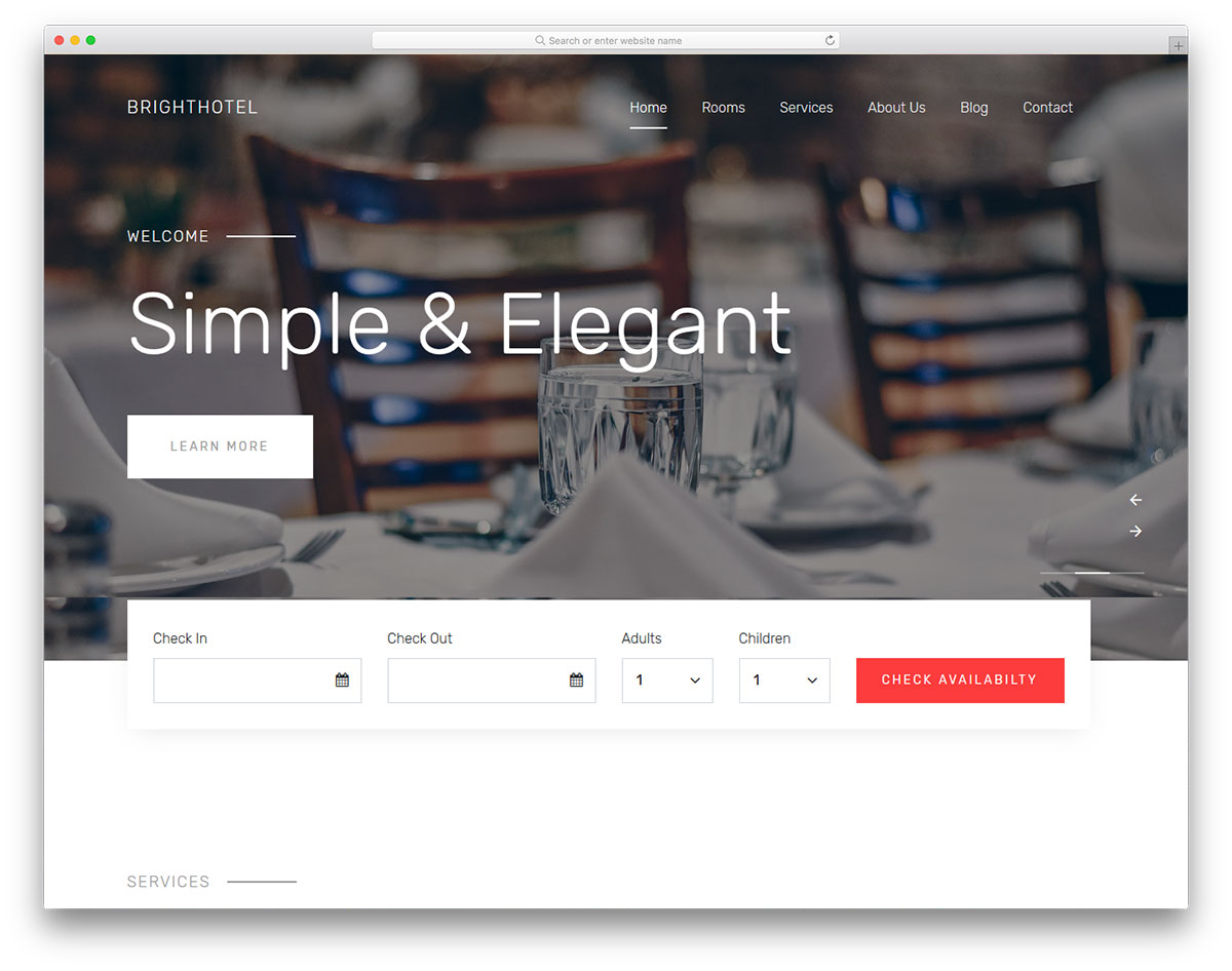 Detail Template Hotel Bootstrap 4 Nomer 26