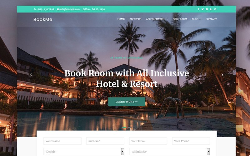 Detail Template Hotel Bootstrap 4 Nomer 30