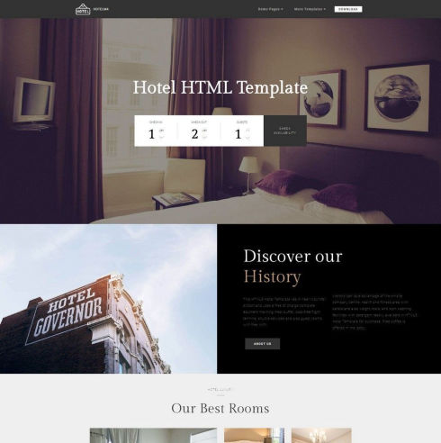 Detail Template Hotel Bootstrap 4 Nomer 31