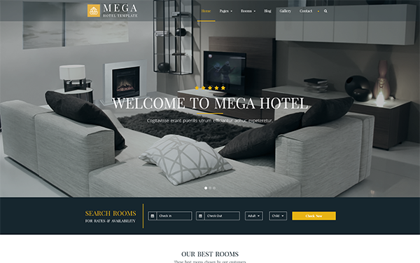 Detail Template Hotel Bootstrap 4 Nomer 6