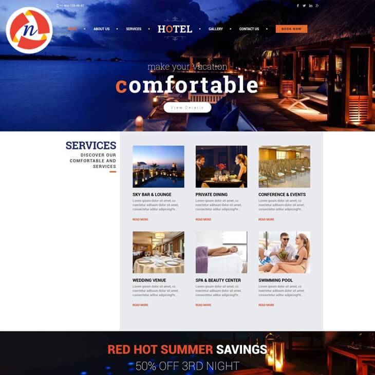 Detail Template Hotel Bootstrap 4 Nomer 48