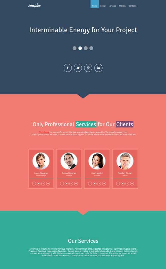 Detail Template Html Flat Design Nomer 12