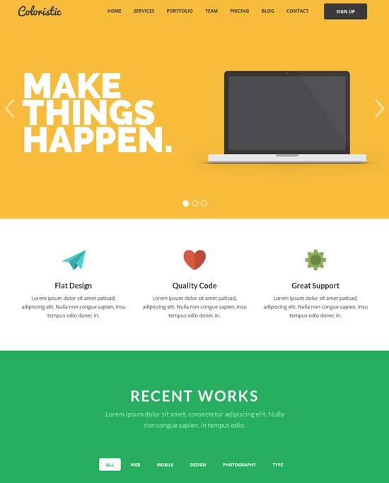 Detail Template Html Flat Design Nomer 13