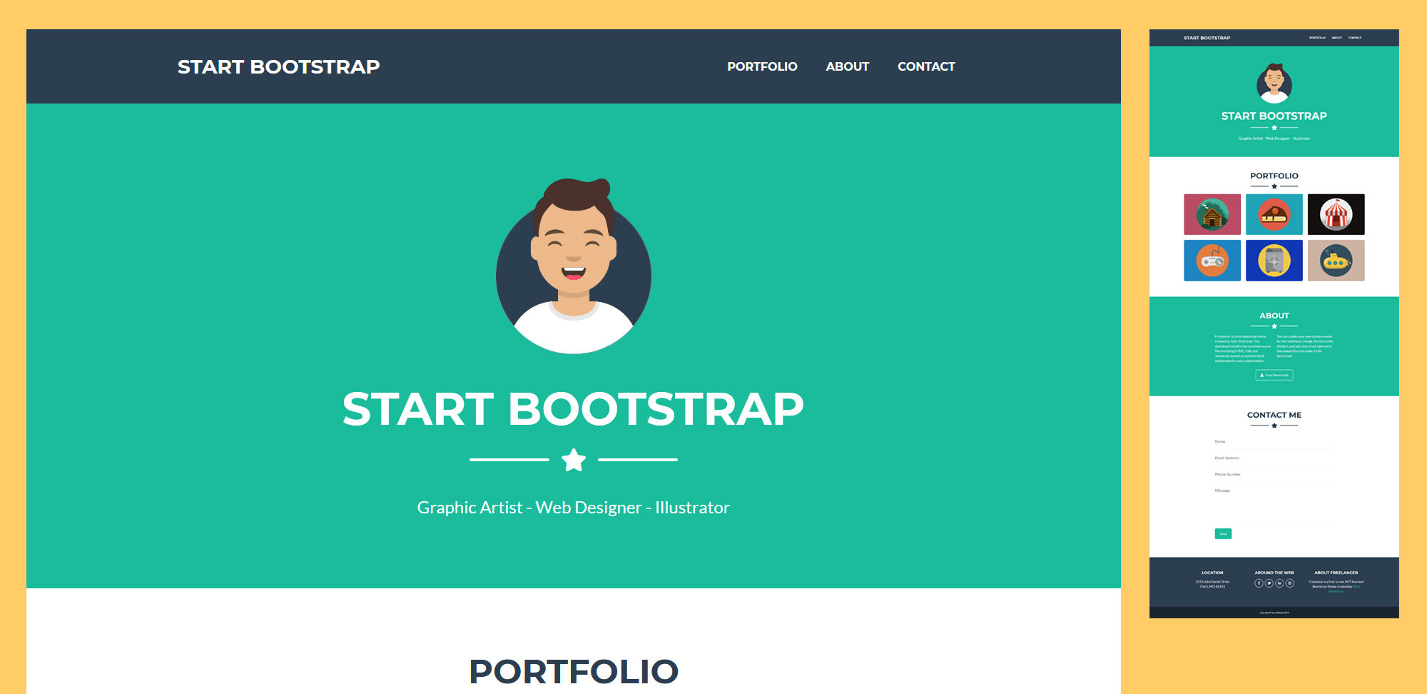 Detail Template Html Flat Design Nomer 14