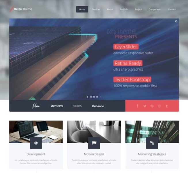 Detail Template Html Flat Design Nomer 17
