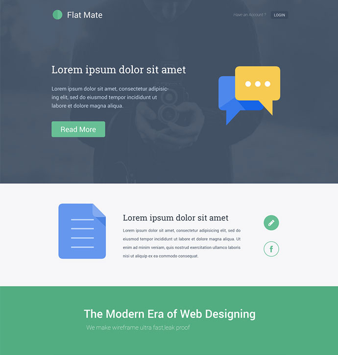 Detail Template Html Flat Design Nomer 19